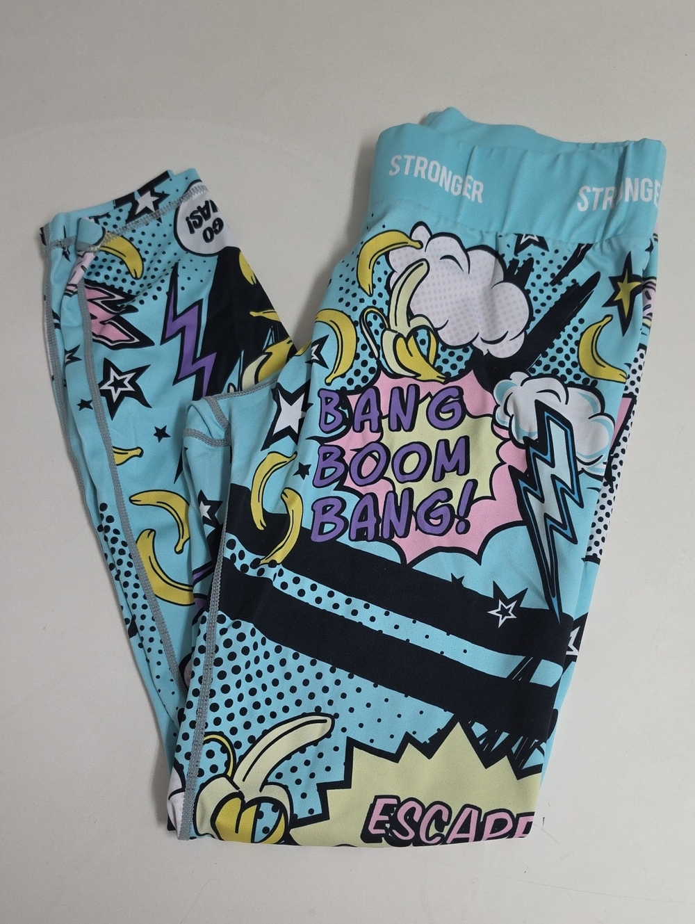 Stronger  Light blue pop-art "Ice Cream" leggings